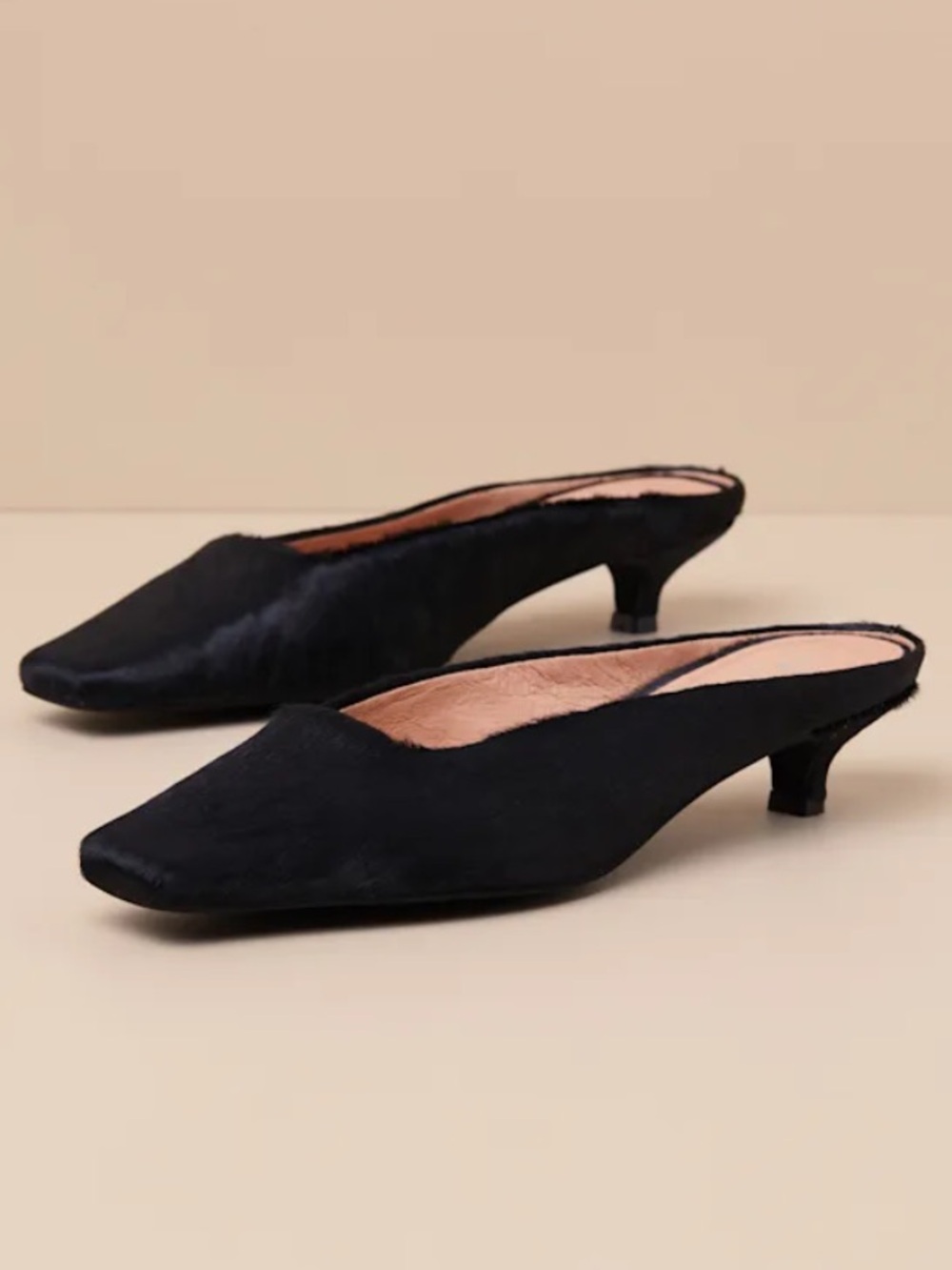 Matisse | Classy calf hair kitten heel mule black